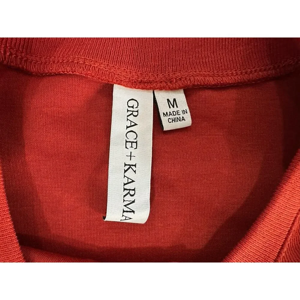 Grace & Karma Women’s Burnt Orange Twisted Front Blouse Size M - Picture 2 of 7